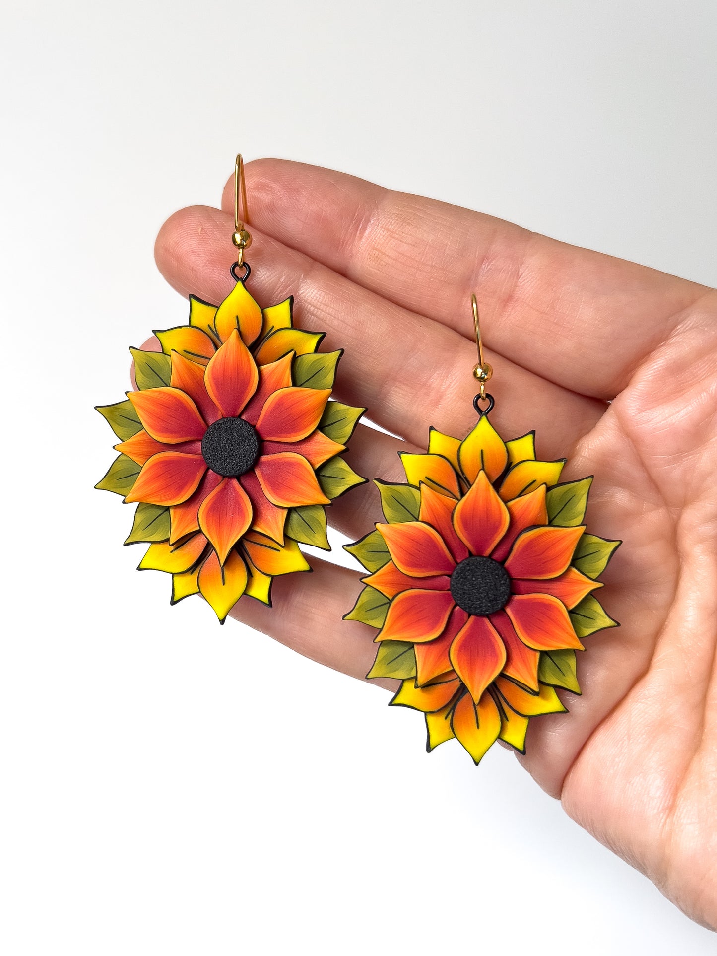 Sunflower Bouquet Dangles - BlueBassoon Handmade