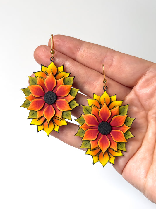 Sunflower Bouquet Dangles - BlueBassoon Handmade