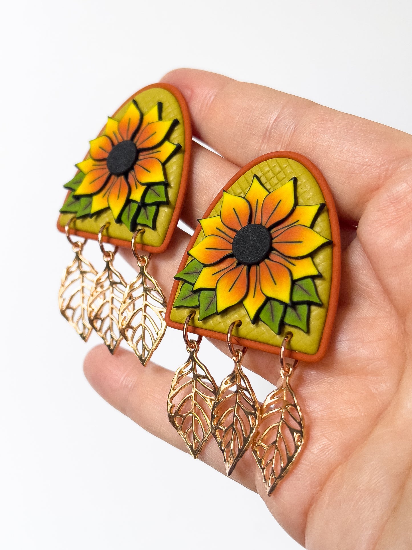 Sunflower Arch Dangles - BlueBassoon Handmade