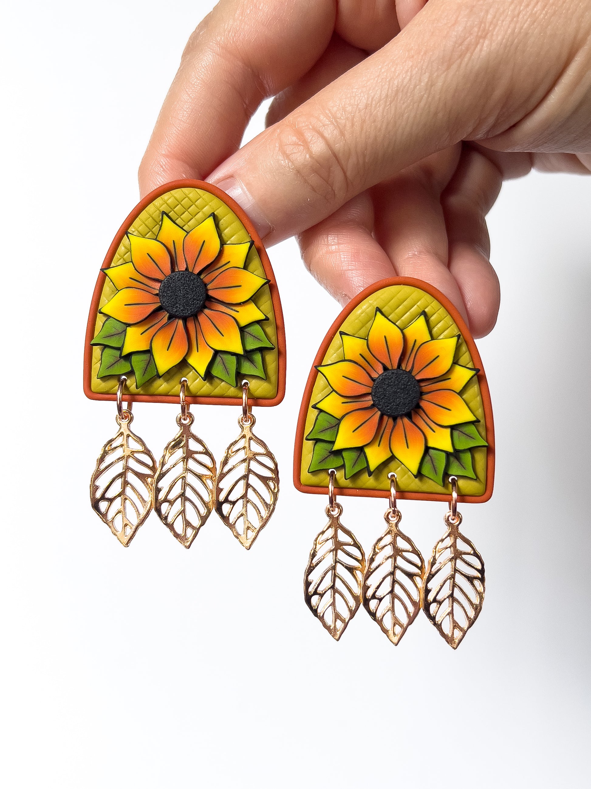 Sunflower Arch Dangles - BlueBassoon Handmade