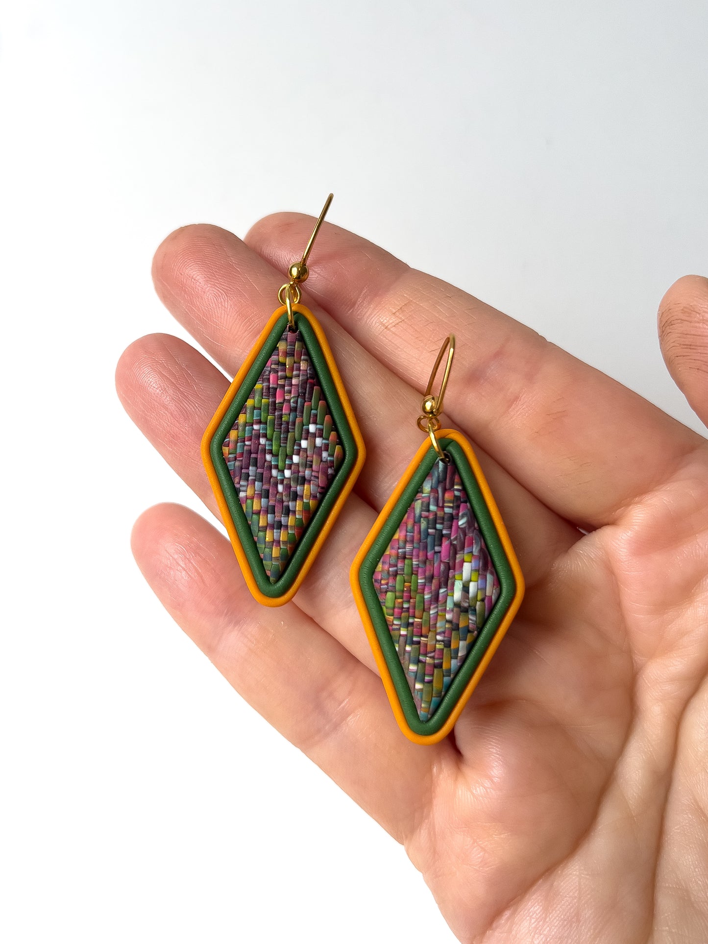 Orange/Green Bargello Diamonds