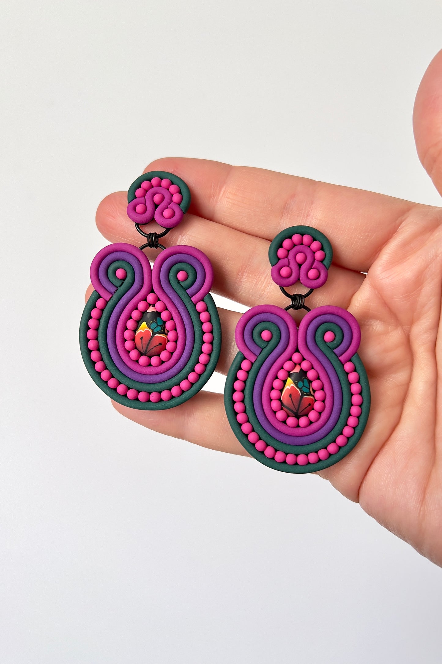 Romantic Soutache Dangles #9