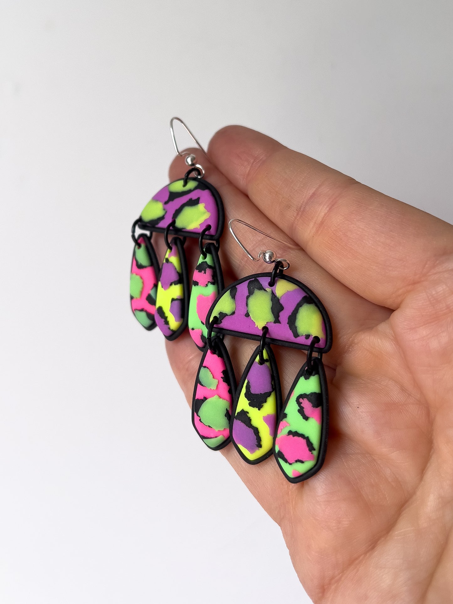 Neon Rainbow Aretha Dangles