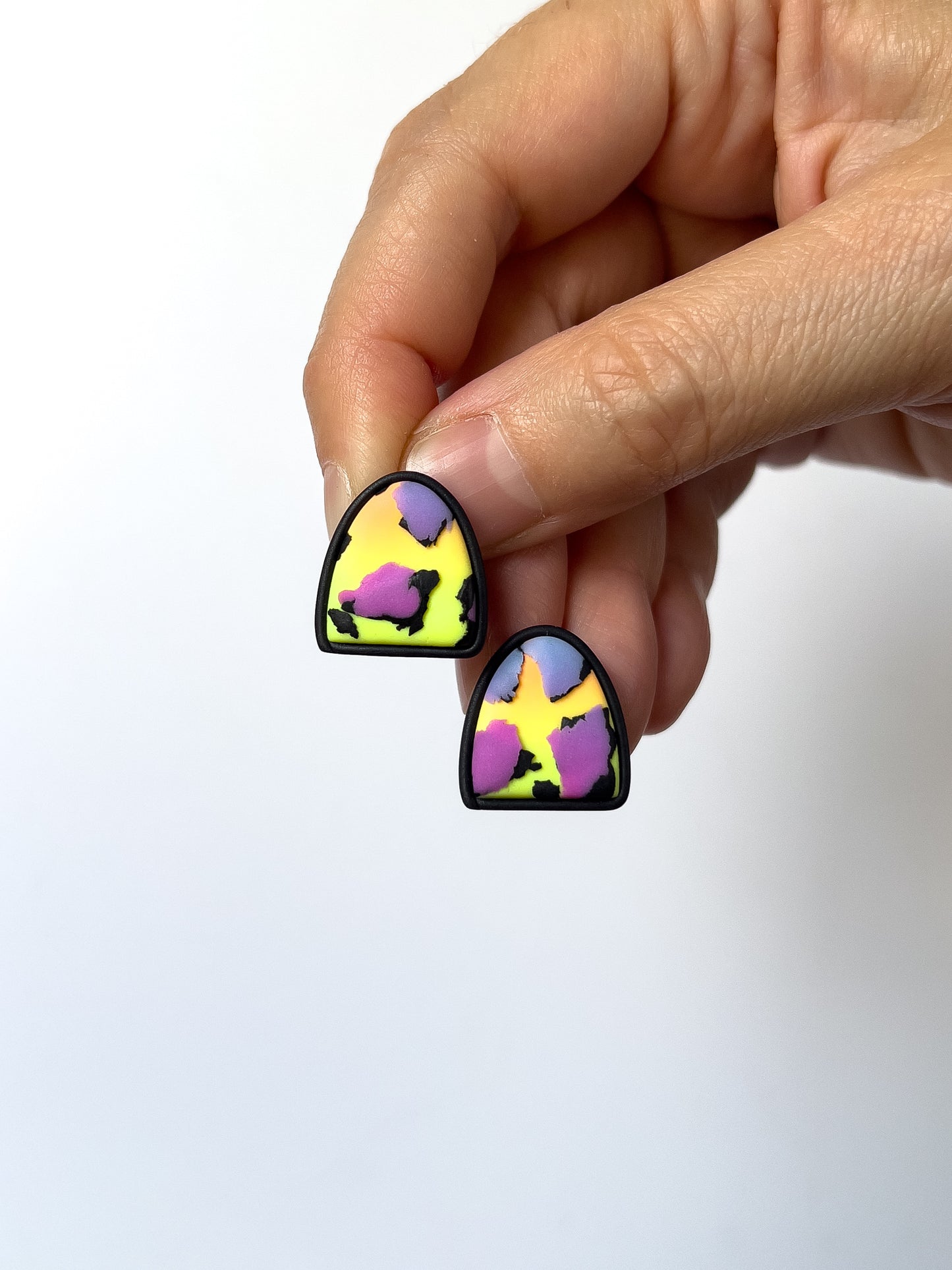 Yellow/Purple Neon Chunky Studs