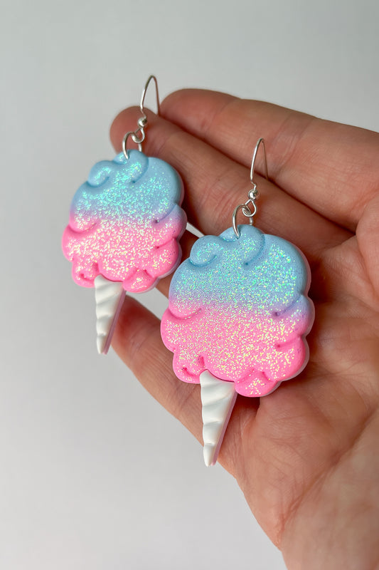 Cotton Candy Earrings - BlueBassoon Handmade